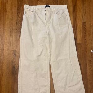 Gap wide leg white jeans size 16